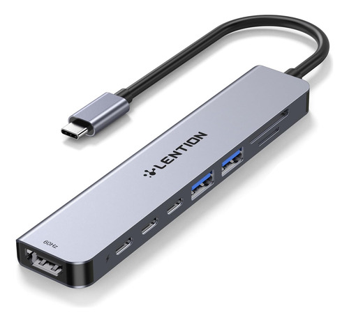 Lention Hub Usb C Hdmi 4k 60hz Transferencia Dato 5gbps 2 Pd