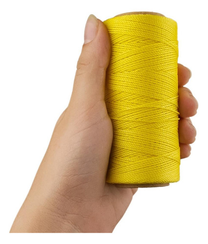 Cordão Encerado 1mm - Fio Cordone Amarelo Gema- 100 M - Nybc Cor Amarelo Gema