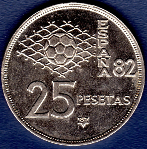 25 Pesetas 1981 Moneda España Juan Carlos I Mundial D Fútbol