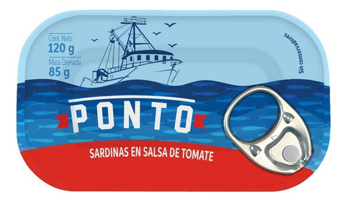 8 Pzas Sardinas Ponto En Salsa De Tomate 120 G