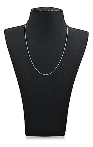 Collar De Cadena De Cuerda De Oro Blanco De 14 Quilates Con