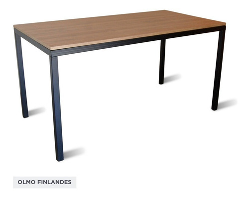 Imagen 2 de 6 de Mesa Industrial 80x150 Patas De Hierro Tapa Color Madera
