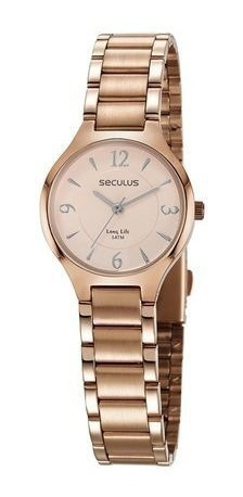 Kit Relógio Seculus Feminino Colar E Brincos 77042lpsvra1k1