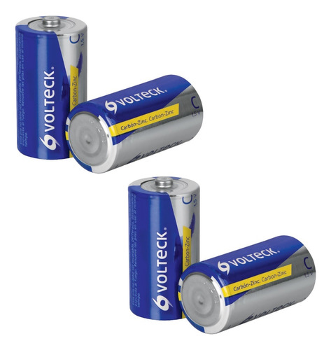 Baterias Tipo C Para Radios Maxima Duracion Pila Gorda 4pzs