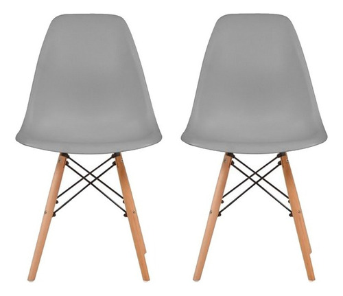 Sillas Para Comedor Eames Modernas Minimalistas Set De 2 Estructura de la silla Gris oscuro