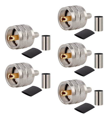 Pl 259 Uhf Engarzado Conector Adaptador Coaxial Para 5