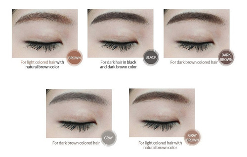 Eyebrow Negro / Lapiz Con Cepillo Coreano Para Cejas (1pz)