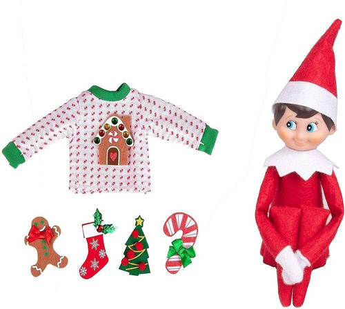 Imagen 1 de 2 de Elfo Ojos Azules Incluye Libro Y Sweter Con 5 Decoraciones