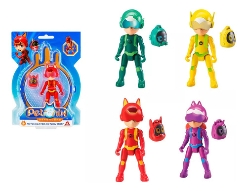 Figura Petronix Defenders De 7cm. Matt, Jia, Tim, Emma