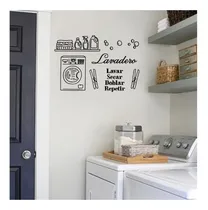 Comprar Vinilo Decorativo Pared Lavandería Lavadero Instrucciones