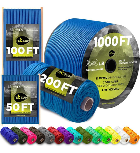 Teceum Paracord Nylon, Disponible En 5 Longitudes Y 45+ Colo