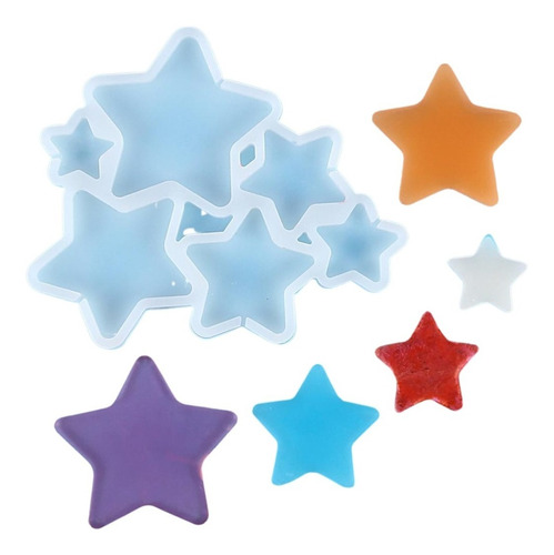 Molde Silicona Diferentes Tamaños De Estrellas Reposteria