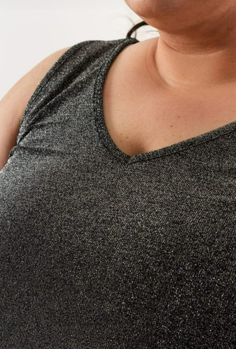Musculosa Lurex Talles Grandes Xl Xxl Tiras Anchas Evase