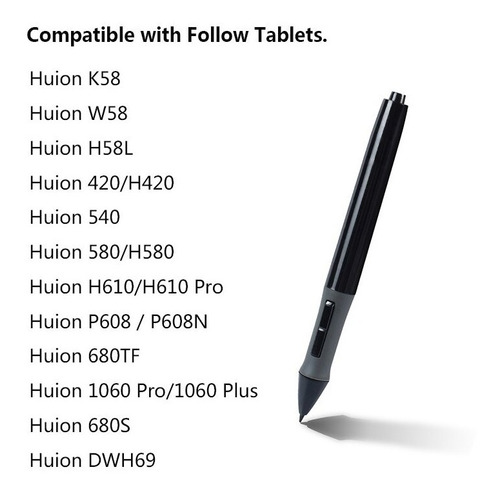 Caneta Digital Huion P68 Tablets H420 W58 H610d Dwh69 H 1600