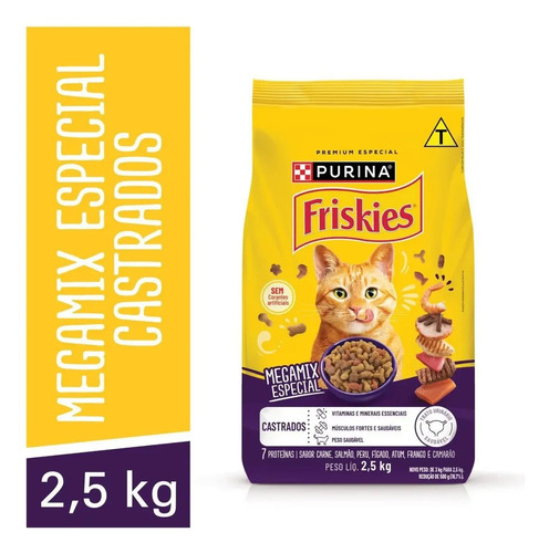 Friskies Ração Seca Gato Castrado Megamix 2.5kg