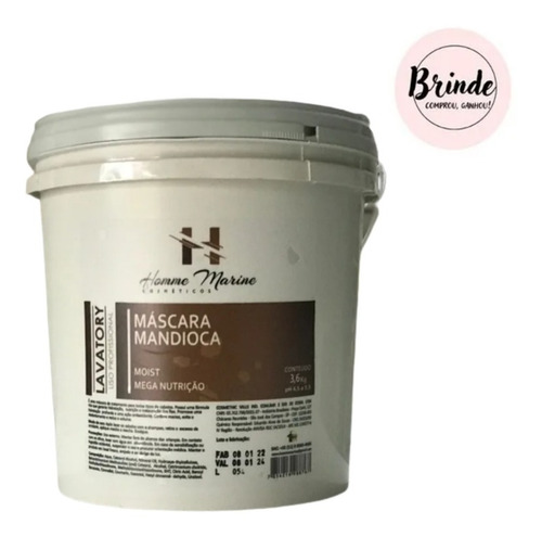 Hidratação De Mandioca 3,6kg Homme Marine + Brinde