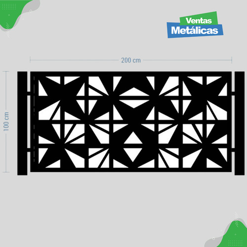 Baranda Terraza Balcon Pileta 2m X 1m Chapa Decorada Gris Oscuro