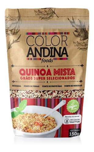 Quinoa Real Orgânica Mista Ômega 3 Vegano 150g Color Andina