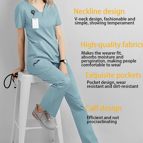 Uniforme Médico Para Mujer-conjunto Enfermería Transpirable