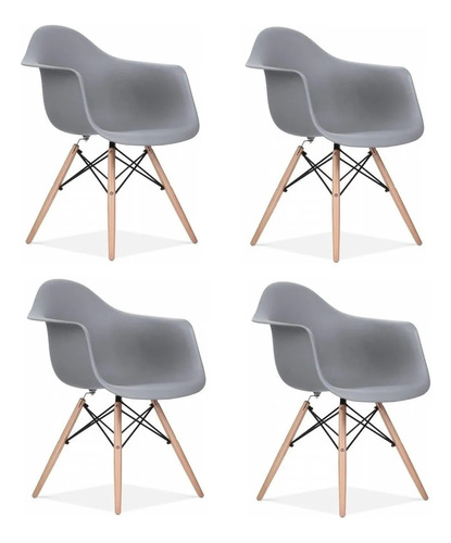 Set * 4 Sillon Eames Daw Abs B Madera Blanco- Alto Impacto