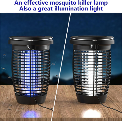 Palone Solar Bug Zapper 2-in-1 Mosquito Lámpara Asesina Inte