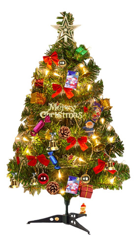 Árbol De Navidad Con Cadena Luces Y Accesorios De Decoración