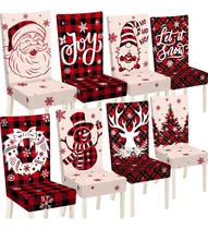Comprar Fundas Elásticas De Silla Navideñas 8 Diseños Festivos