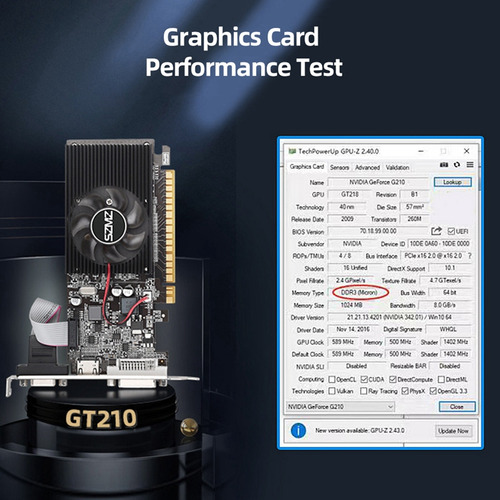 Tarjeta Gráfica Szmz Gt210 De 1 G Con Puerto Vi Compatible C
