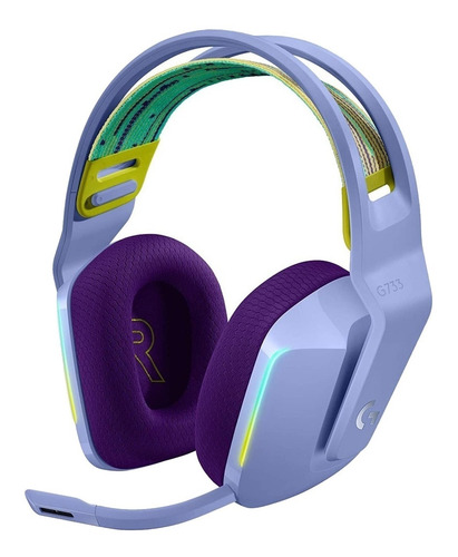 Imagen 1 de 3 de Audífonos gamer inalámbricos Logitech G Series G733 lila con luz rgb LED