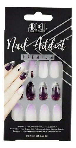 Uñas Postizas Premium Marble Purple Ombre Ardell Color Violeta