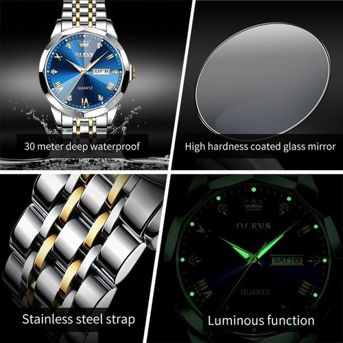 Imagen 4 de 7 de Reloj De Cuarzo Calendario Diamante