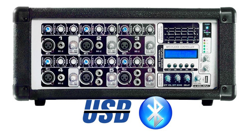 Consola 7 Canales Potencia 300w Con Usb Y Bluetooth La Roca