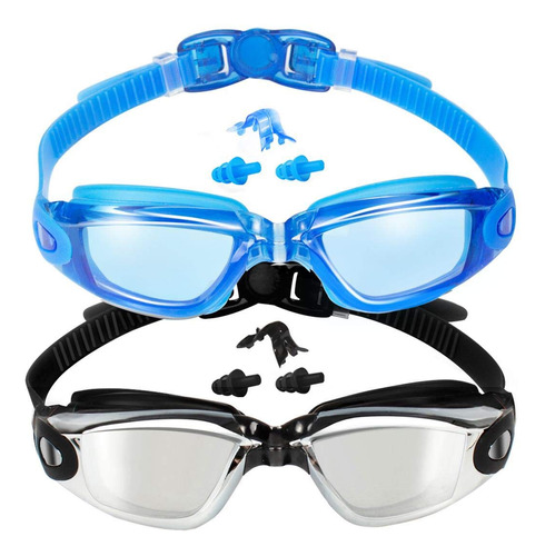 Goggle Para Natacion 2 No Empañan Hombre Dama Niños