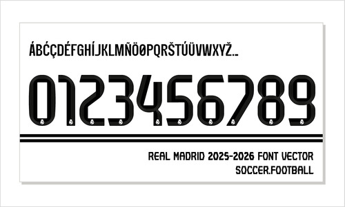 Tipografía Real Madrid 2025-2026 Archivo Ttf / Otf, Ai, Eps.