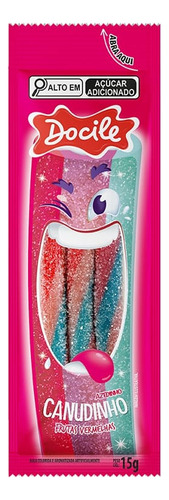 Canudinho Frutas Vermelhas Com 12un De 15g Cada - Docile