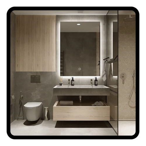 Espejo Touch Con Luz Led 60 X 90 Para Baño Accesorios Marco No Tiene