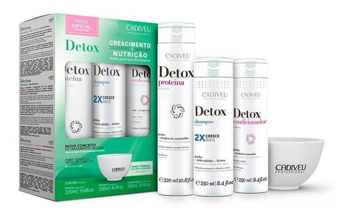 Cadiveu Kit Home Care Detox Proteína Shampoo Condicionador