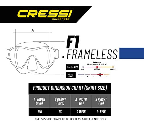 Máscara Cressi F1 Sin Montura, Blanca (zdn