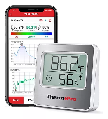 ThermoPro TP49 - Termómetro higrómetro digital para interiores, medidor de  humedad, mini termómetro higrómetro con monitor de temperatura y humedad
