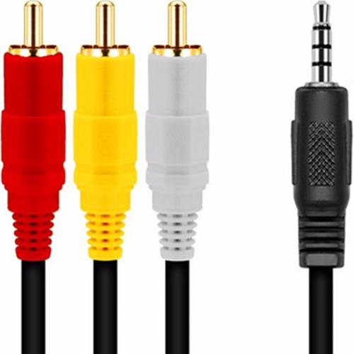 Imagem 1 de 3 de Cabo Av Rca Universal Serve P Tvbox Para Tv Tubo (tv Antiga)