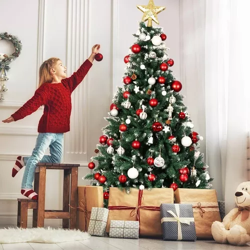 Árvore De Natal Grande Cheia Pinheiro Luxo 150cm 320 Galhos - R$ 243,9