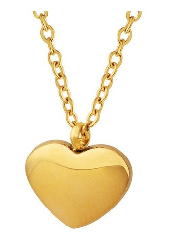 Collar Baño Oro 18k Corazón Liso