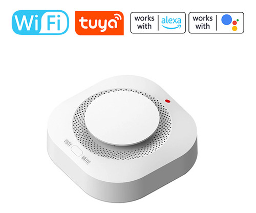 Detector De Humo Inteligente Tuya Wifi Para Incendios Domést