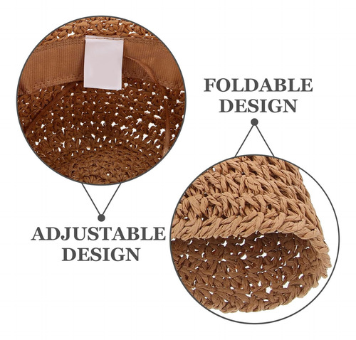 Sombrero De Paja Flexible De Verano Para Mujer Con Protecció