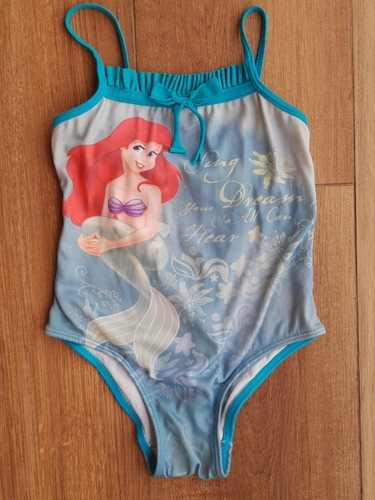 Malla Traje Baño Sirenita Disney Talle 4 Y 6 Turquesa 