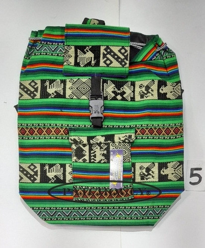 Imagen 5 de 9 de Mochila Aguayo Bolso Artesanal Étnica Regulable Artesanal