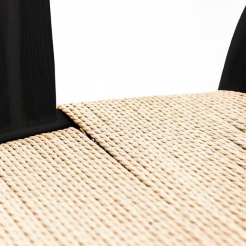 Silla Wishbone Madera Cuerda Natural By Promobel Color De La Estructura De La Silla Negro