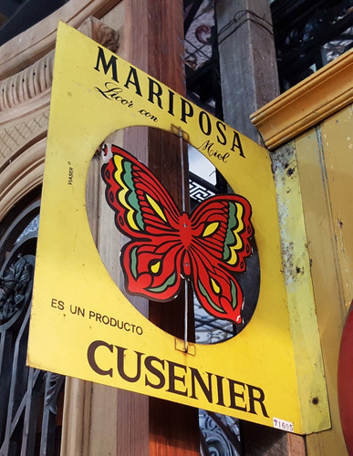 Cartel Antiguo Mariposa Cusenier Litografía Con Mov. 7o 1605