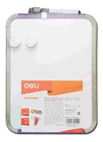 Imagen 1 de 4 de Pizarra Magnetica Deli 28x22cm Incluye Imanes Y Marcador