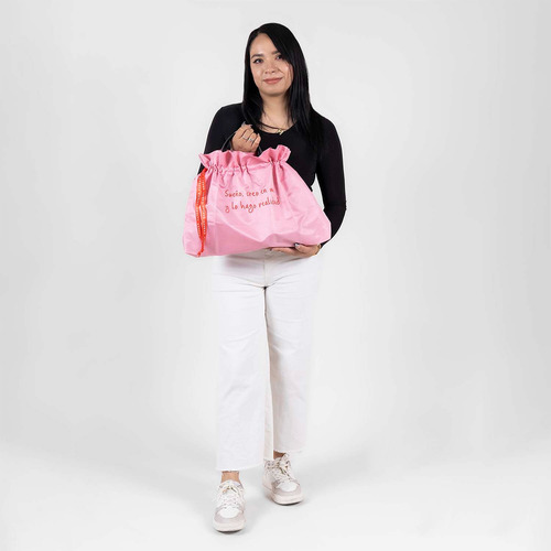 Bolso Satchel Barbie Gorett Lor Br25065-p Rosa Chicle Dama Acabado De Los Herrajes Níquel Diseño De La Tela Lisa